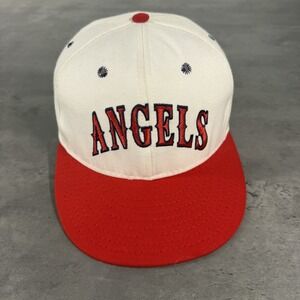 Vintage California Angels Hat Annco Pro Line USA Made White Red Baseball Cap 90s